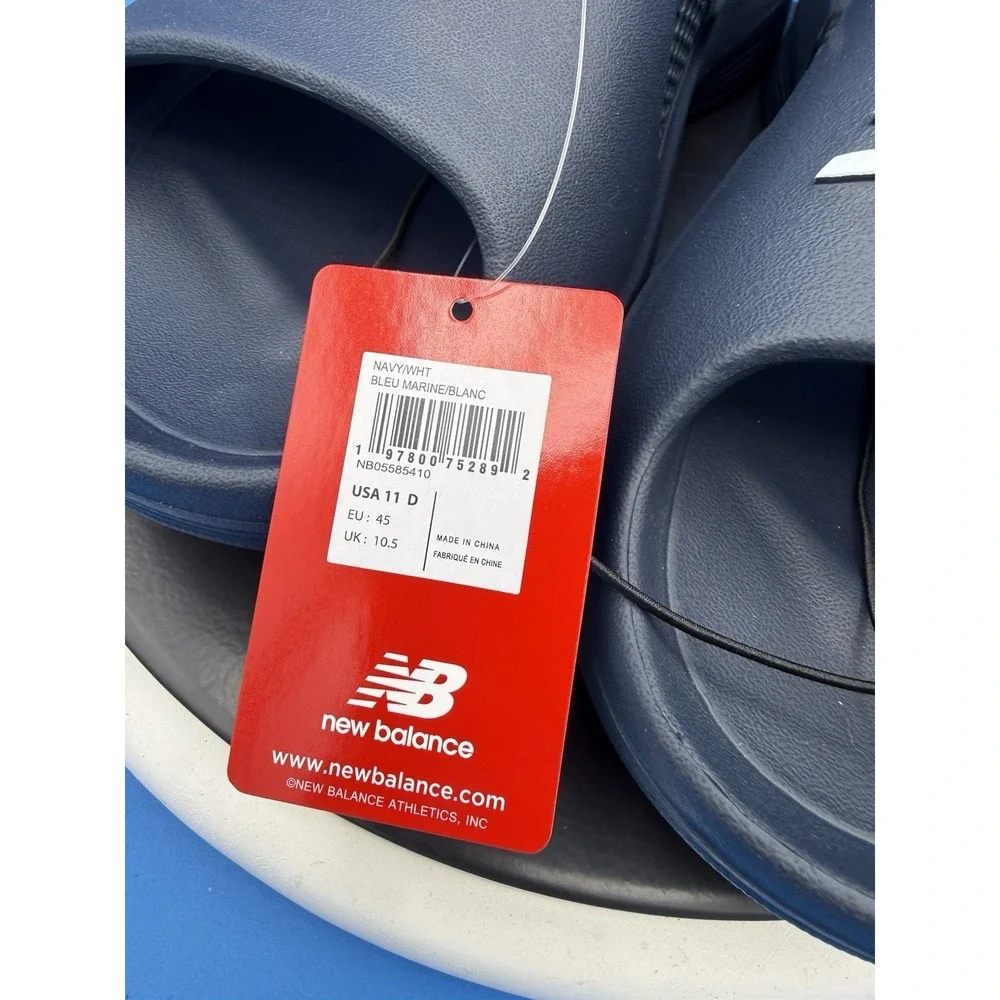 New Balance Fuel Cell Slide Mens Size 11D Navy Blue Recovery Slip On Sandals NEW
